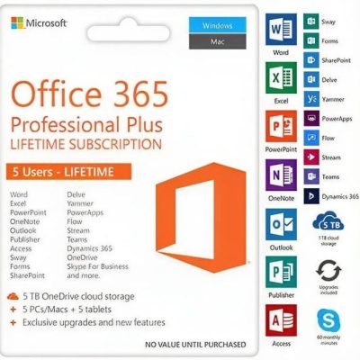 Office 365 Pro 2023 5 PC/MAC 5TB Lifetime